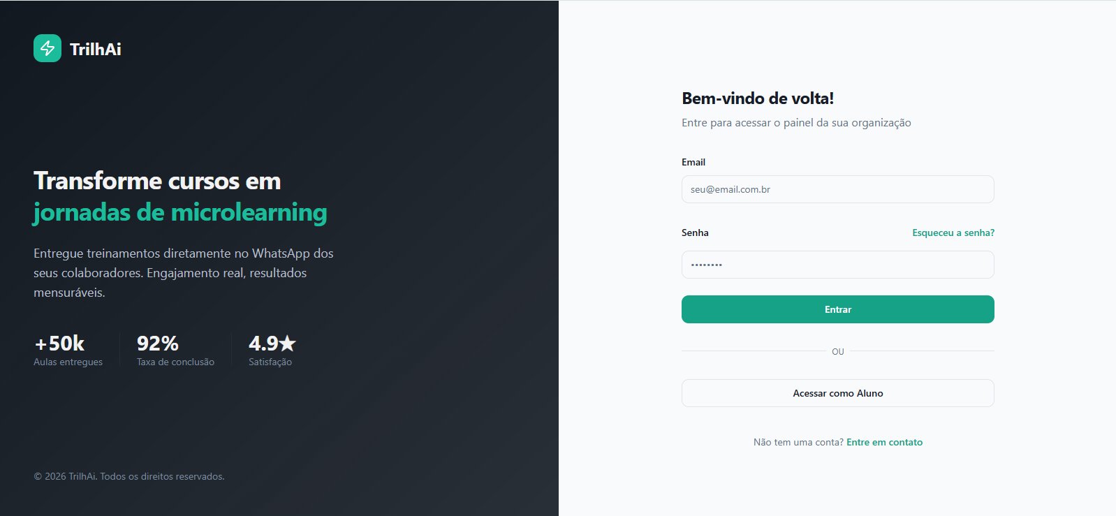Trilh.ai Plataforma de Ensino